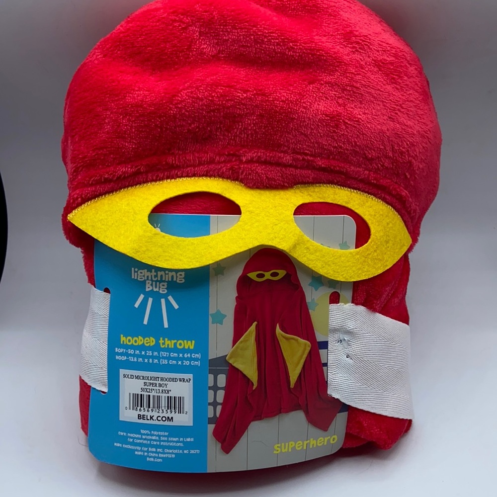 Lightening Bug hooded Superhero Throw